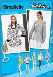 2930 SIMPLICITY RUNWAY SHORT - LONG SLEEVE TUNIC TOP, TIE BELT PATTERN 6-14 UNCUT